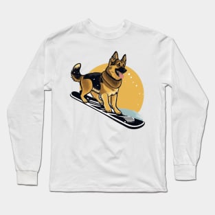 Ride with a Purpose: Snowboarding German Shepherd Design that Plants Trees Long Sleeve T-Shirt